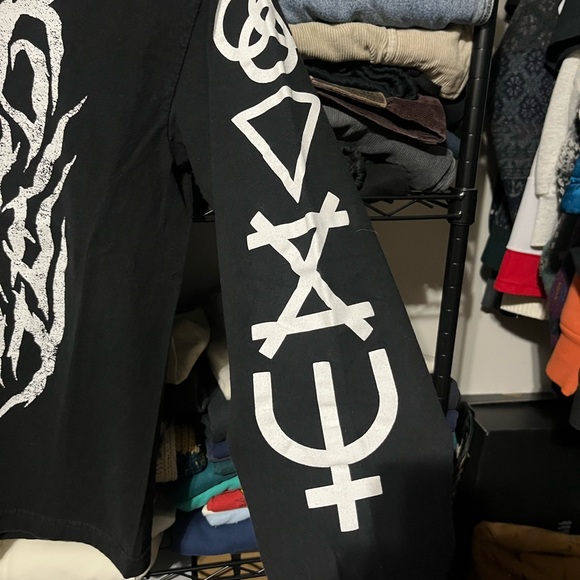 Alstyle Black and White Graphic Long Sleeve Tee - Picture 2 of 4